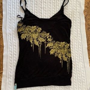 Black and gold tank top, size small